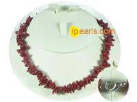 wine red color branch coral necklace with some discount